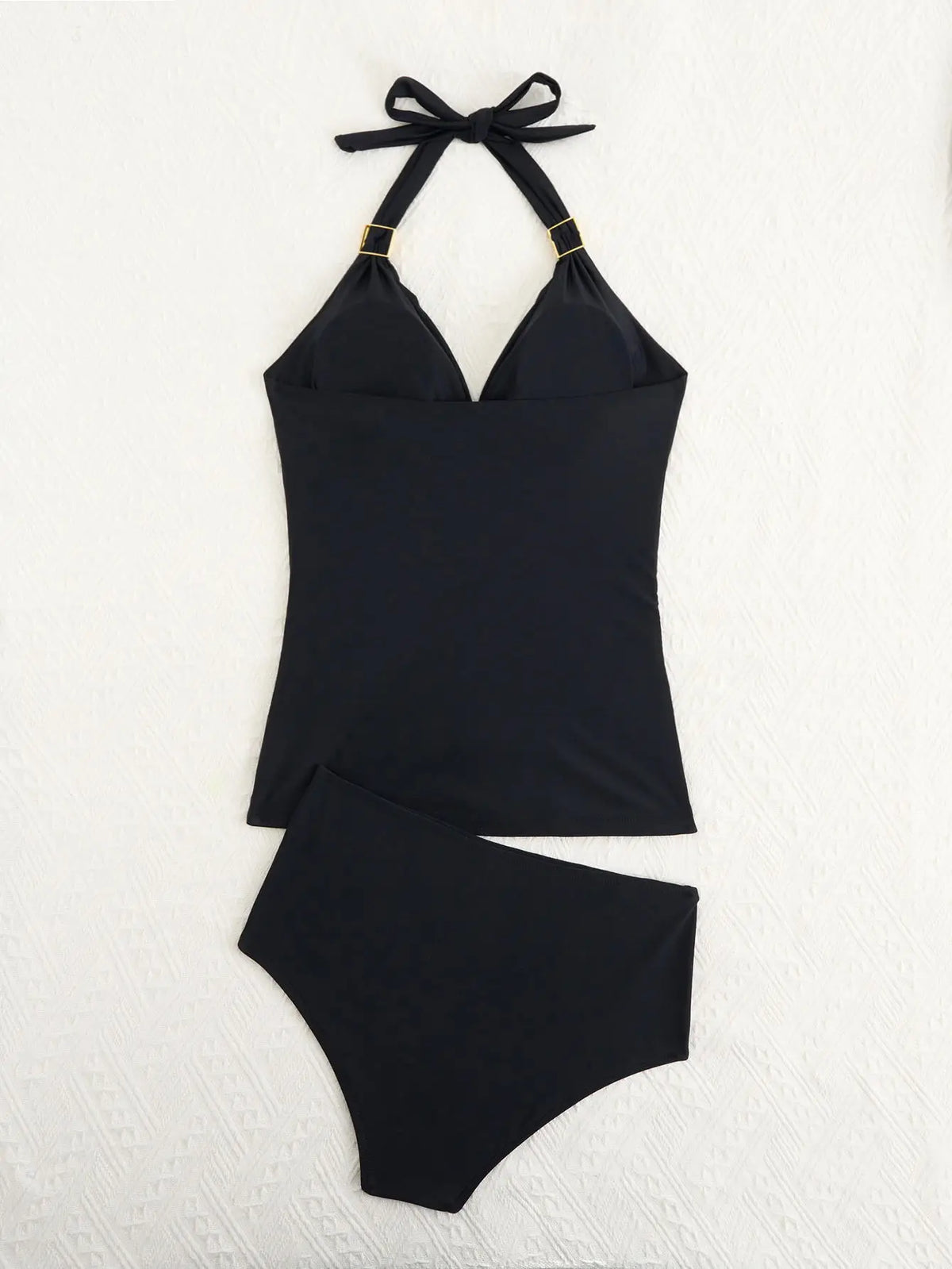 2026 Halter Tankini Set 2 Pieces Solid Swimwear Female Black Swimsuit Women Bathers Bathing Swimming Swim Suit Beachwear