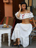 White Cotton Summer Skirt Women Embroidery A-line Long Skirt Spring Lace Up Beach Bobho Skirt Bottoms High Quality Faldas Mujer