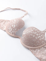 Solid Underwire Bra push up Lingerie comfort padded bra lift up thick cup lace bralette