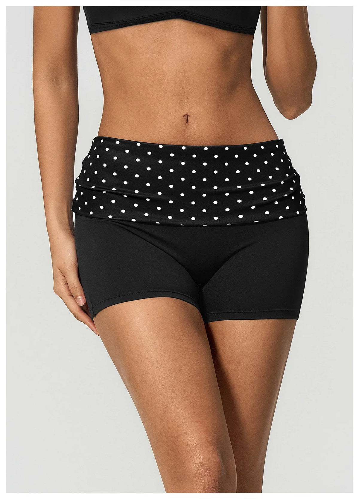 Summer Striped Polka Dot Contrast High Waist Yoga Shorts Hip Lifting Sports Tights Outdoor Workout Fitness Gym Running Pants