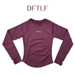 DFTLF Yoga Shirts For Women Long Sleeve Winter Fitness Running Gym Clothes Workout Dry Fit Breathable High Elastic Sports Top