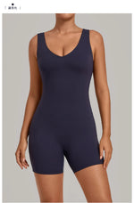 New Summer U-neck Beautiful Back Yoga Jumpsuit Women Sleeveless Tight Sports One Piece Suit Outdoor Gym Running Fitness Overalls