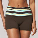 Summer Striped Polka Dot Contrast High Waist Yoga Shorts Hip Lifting Sports Tights Outdoor Workout Fitness Gym Running Pants