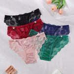 5pcs Sexy Women's Panties Perspective Floral Female Underpants Sexy Lingerie Breathable Comfortable Lady Briefs Elegant Underwea