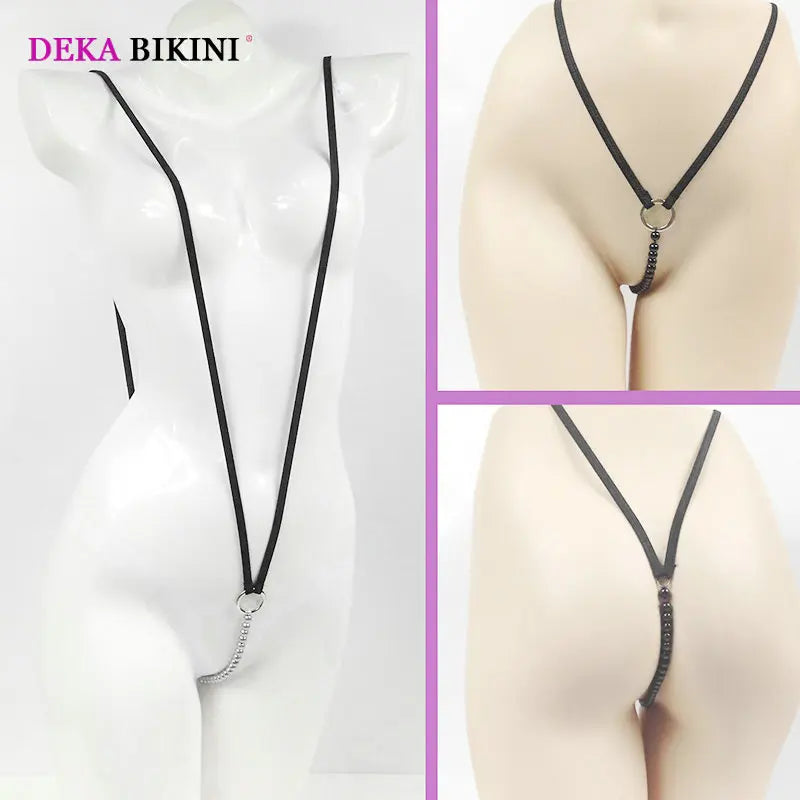 DEKA Women's Sling Shot Weeny Swimsuit G-String Thong Micro Bikini Minimal Coverage Bodysuit Teddy Extreme Monokini Bathing Suit