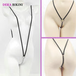 DEKA Women's Sling Shot Weeny Swimsuit G-String Thong Micro Bikini Minimal Coverage Bodysuit Teddy Extreme Monokini Bathing Suit