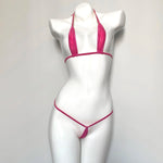 DEKA Transparent Micro Mini Bikini Set Mesh Teardrop Swimwear Women Thong Swimsuit Bandage Biquini Net Yarn Oval Halter