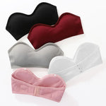 Strapless Bra Tube Top Women Crop Top Non-wire Invisible Bra 3/4 Cup Underwear Sexy Lingerie Cotton Bandeau Bra Removable Pads