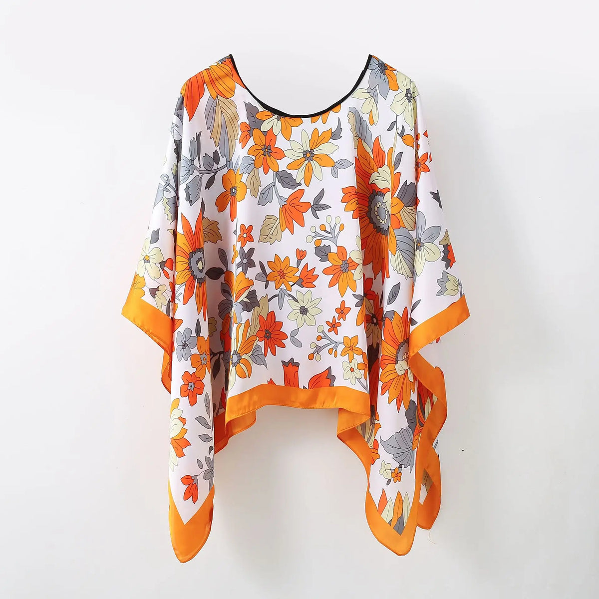 Simulated Silk Pullover Shawl Sweater Summer Beach Sun Protection Cape Women's Beach Towel Versatile Gauze Scarf Multifunctional