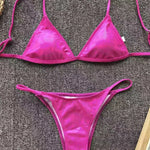 New Split Swimsuit Hot Sexy Women's Triangle Bikini Bathing Suit Fashion Thong Beachwear Female Solid Push Up Swimwear