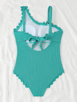2026 Sexy Ruffle Swimsuit Women One Piece Solid Swimwear Female Bathers Bathing Swimming Swim Suit Beachwear XXL