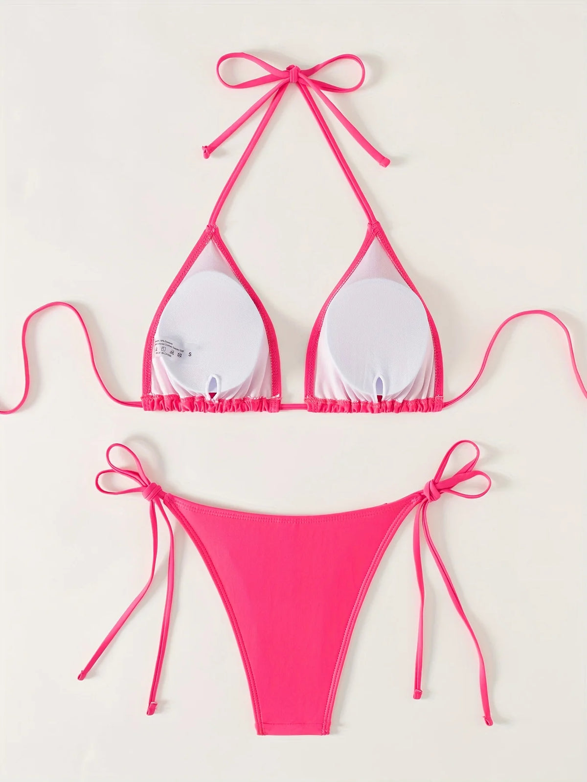 ZTVitality Sexy Halter Solid Color Stick Fruits Bikini Set Women Swmsuit Two-Piece Bandage Swimwear Bathing Suit Summer Biquini