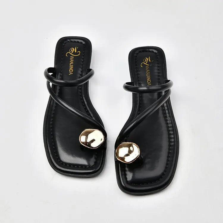 Beach Flip Flop Clip Toe Women Flats Slippers Shoes Outdoor Casual Ladies Low Heel Slides