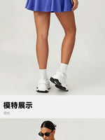 Naked Breathable Tennis Dresses with Built-in Pocket Shorts Women Color Contrast Hollow Out Backless Sports Golf Pleate Dress
