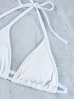 Sexy Micro Bikini 2024 Woman Swimsuit White Ribbed Swimwear Women String Thong Bikinis Set Female Bathing Suit Beachwear Biquini