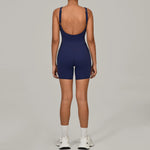 Padded Sports Jumpsuit Short Women Yoga Sets Gym Bodysuits Sexy Backless Fitness Jumpsuits Female Push Up Workout Overalls