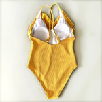 S - XXL Sexy Ribbed Ruffled One Piece Swimsuit Women Swimwear Female Monokini High Cut Bather Bathing Suit Swim Wear Bodysuit
