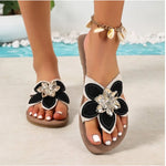 Shoes for Women Summer Fashion Slip on Round Toe Non-slip Flats Sandals Casual Beach Sandals
