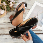 Women Open Toe Beach Shoes Woman FootwearWomen's Flip Flops Chunky High Heels OpenToe Block