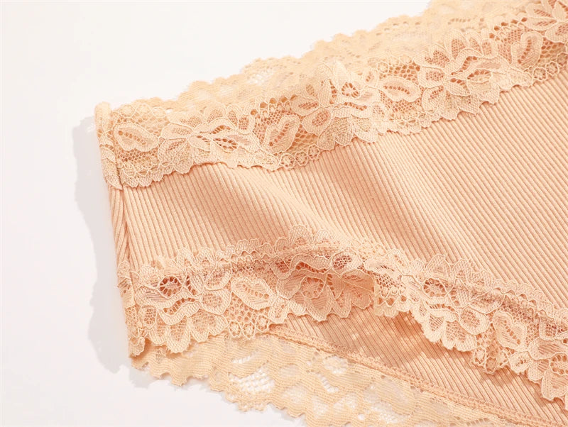 6PCS Sexy Lace Cotton Pants Women Low Waist Panties Underwear S-XL Solid Color Ladies Briefs Lingere Underware Comfortable Women