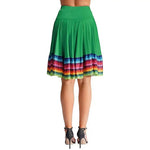 High Waist Spanish Swing Skirt Midi Skirt Ladies Folk Dance Skirt Elastic Large Swing Hem Mexican Flamenco Performance Skirts