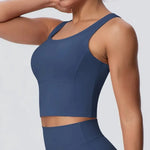 Women's Yoga Vest Shockproof Fixed Cup Beauty Back Yoga Top Outdoor Sports Running Fitness Vest