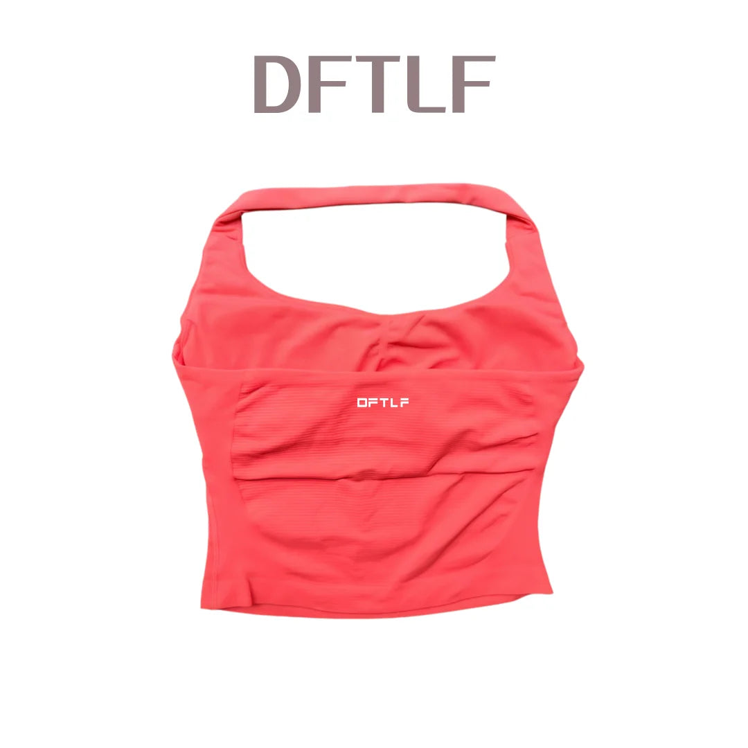 DFTLF Impact Halter Top Women Gym Clothing Backless Seamless Sports Yoga Vest Running Fitness Workout Sleeveless Tank Top