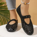 2026 New Casual Fashionable Women's Summer Hollow Ladies Shoes Closed Toe Sandals Soft and Comfortable Ballet Flat Shoes