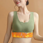 Women Autumn Winter Thermal Vest Thickened Plush Sleeveless V Neck Slim Fit Padded Pullover Elastic Bottoming Underwear Tank Top