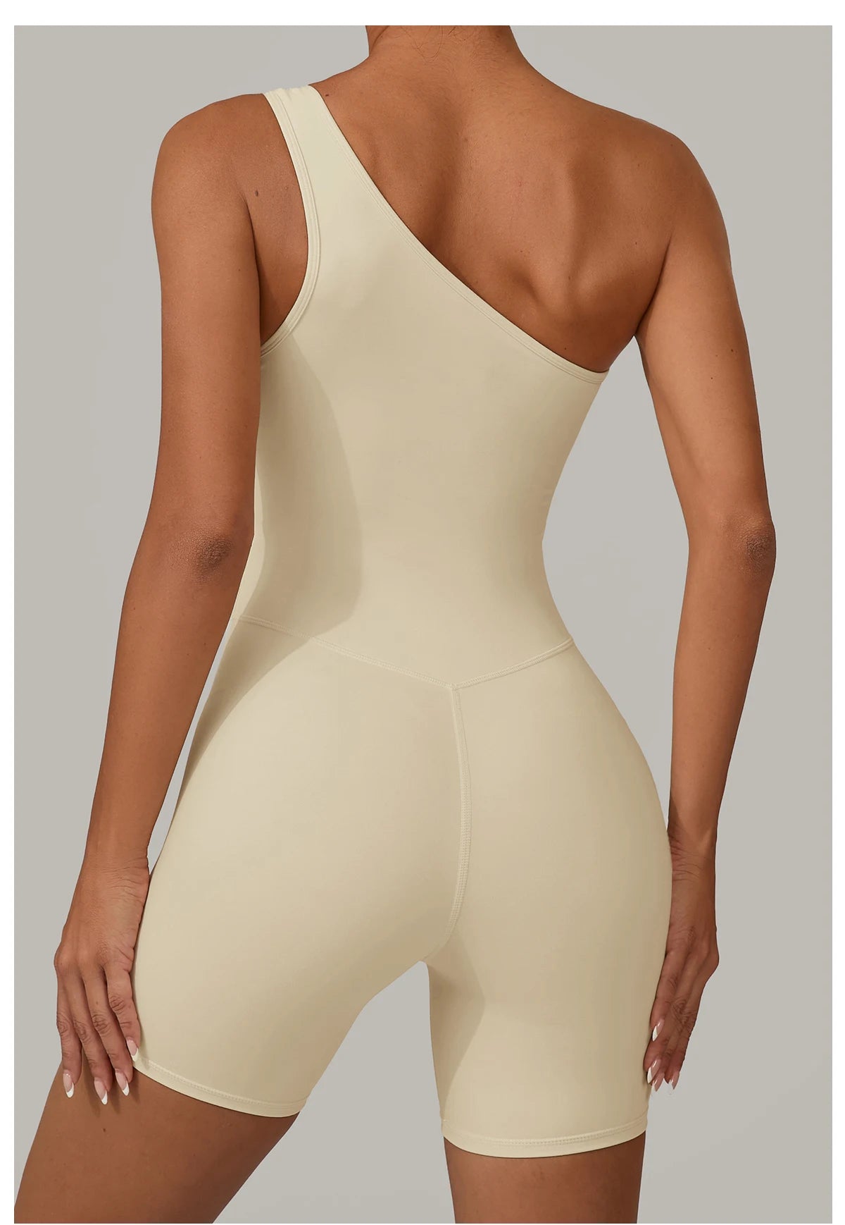 One Shoulder Women Sports Jumpsuit Sleeveless Yoga Rompers Backless Sportswear Women Workout One Piece Bodysuits Female