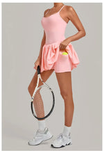 Women's Tennis Skirt Dress Sports Fitness Golf Beautiful Back Slim-fit One-Piece Training Workout Gym Anti-exposure Yoga Dress