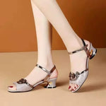 Women Floral Sandals for Outdoor 2026Luxury Designer Chic Woman Beach Fashionable Elegant High Heels Sandalias De Mujer