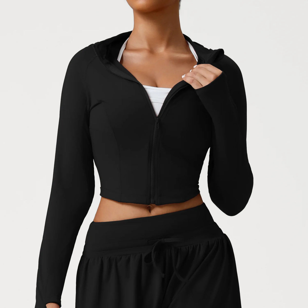 Women's Seamless Yoga Top Zipper Long-sleeved Sports Jacket Outdoor Fitness Gym Casual Top