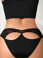 1pcs 2026 Fashion Hollow Out Sexy Women Panties Floral Sexy Lingerie Elegant Bow Decor Female Underwear Breathable Lady Briefs