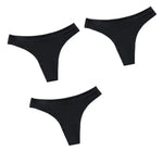 3Pcs/Set Women Panties Ultra-thin Thongs Female Underpants Seamless Underwear Sports Soft Solid Color Low Rise G-string