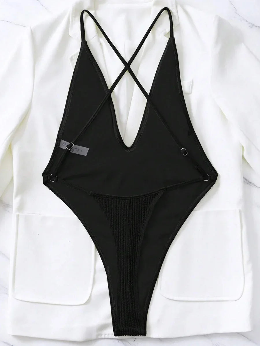 Snake Skin Extreme Mini Micro Thong Swimsuits Cross Backless Women Swimwear One Piece Swimsuit Female High Cut Bathing Suit Swim