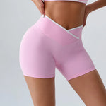 Sports Shorts Cross Waist Women Shorts Women Cycling Jogging Fitness High Waist Push Up Gym Shorts Leggings Women Yoga Clothing