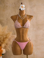 DEKA Women Sexy With Sarong Halter Bikini Female Swimsuit Women Swimwear Three-Pieces Bikini Set Bather Bathing Suit Swim