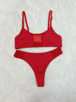 Ladies Smooth Comfortable Thin Underwear Women Sexy Nightwear Inner Solid Color Sleep Underwear Bra Set