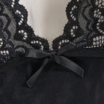 Women Sexy Lingerie Set See-through Deep V Slip Dress Thong Elegant Comfortable. Bow Design Sexy Lace Red Bra Panty Pijamas Set