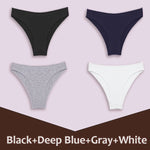 4Pcs Women's Cotton Briefs Seamless Women Sexy Panties Intimates Solid Color Breathable Underwear Female Low Waist Soft Lingerie