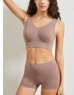 Women Seamless Bra Set Female Bra Tanks Low Waist Boyshorts Underwear Sexy Casual Sports Panties Lingerie Set S-5XL Intimates