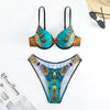 XS-XXL Sexy Peacock Leopard Print High Waist Push Up Bikini Set Two Pieces Swimsuit Beachwear Bathing Suit Swimwear Biquini