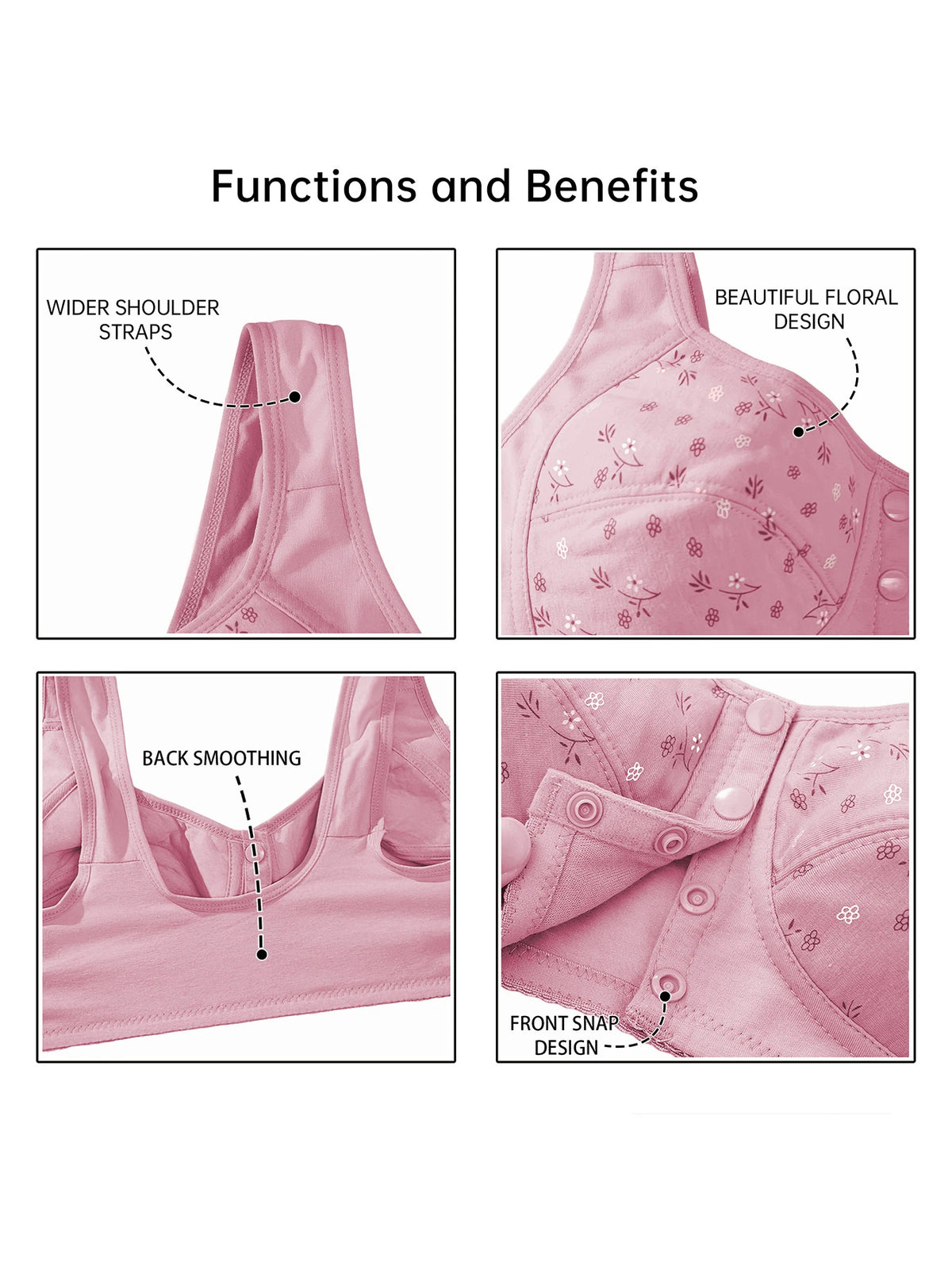 7pcs Elegant Lace Push Up Bras Set for Plus Size Women, Seamless Breathable Lace Bras, All-Day Wear, Multi-Occasion Lingerie