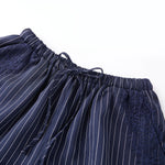 Women's Summer Shorts Elastic Waist Striped Lace Hem Loose Shorts with Pockets Fashion Daily Out Going Lounge Short Pants