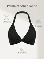 Mermaid Curve Halter Sports Bra Women Yoga Crop Top Push Up Padded Bralette Gym Workout Top Pilates Fitness Activewear