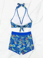 2026 Halter Bikini Set Short Swimsuit Women High Waist Swimwear Female Printed Bathers Swimming Bathing Swim Suit Beachwear
