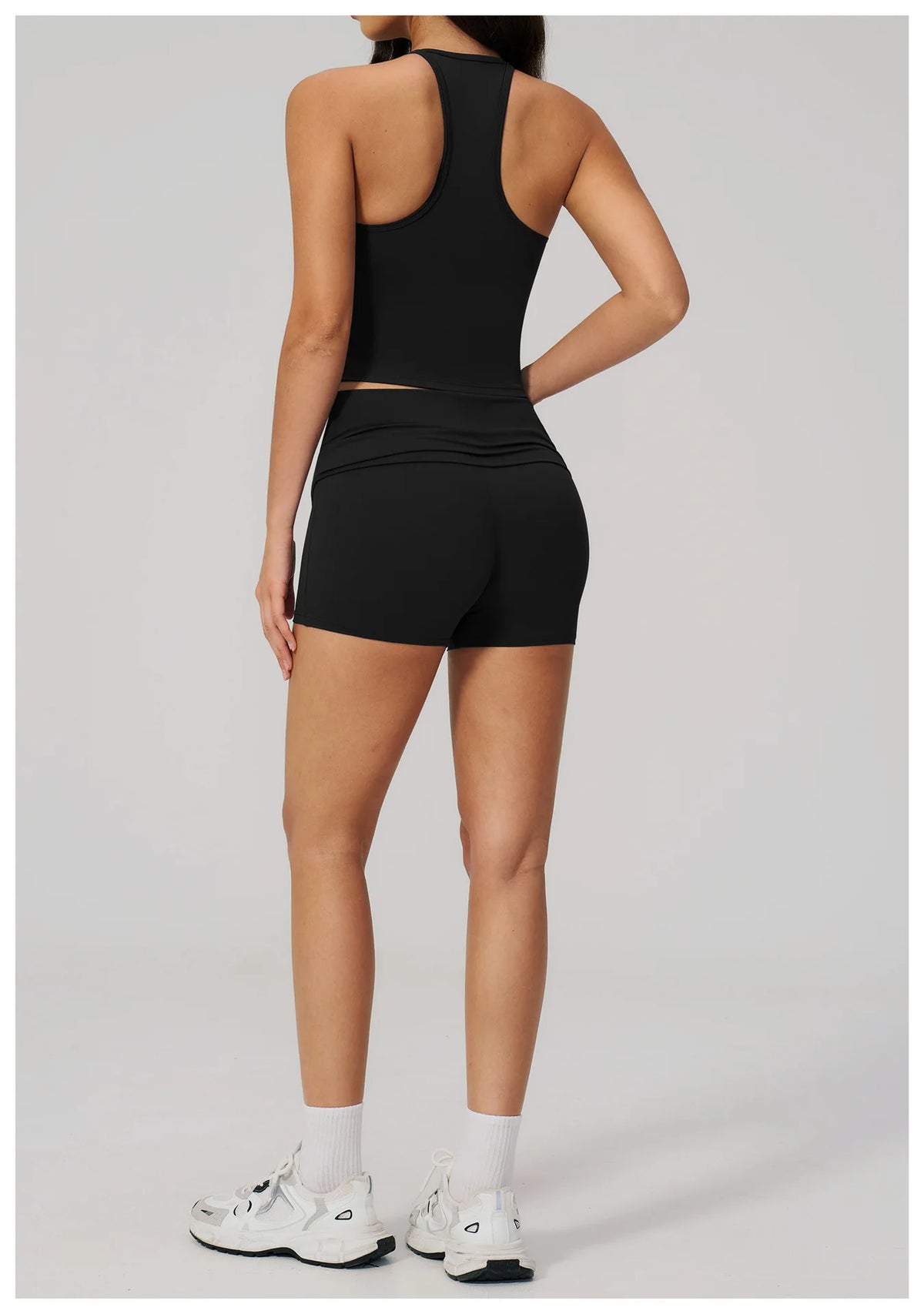 Summer 2Pcs Yoga Sets Women Camisole Slimming Sports Tank Top Pleate High Waist Shorts Fitness Suit Gym Running Excersize Wear