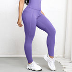 Super Soft Sports Leggings With Pockets For Women High Waisted Workout Yoga Running Push Up Gym Fitness Tight Pants Women's