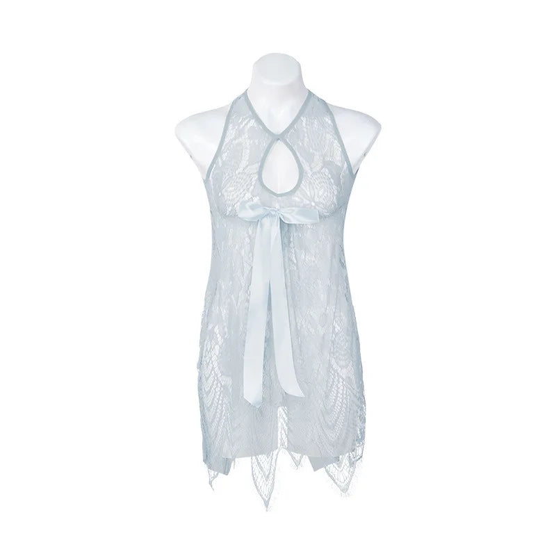 Sexy lace hollow pajamas mesh nightgown sexy lingerie